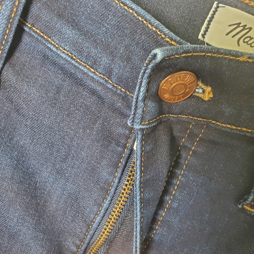 Madewell 9 Inch High Rise Skinny Jeans Dark Wash Blue Denim F8990 Womens Size 31 - Picture 10 of 12